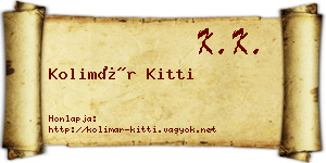 Kolimár Kitti névjegykártya